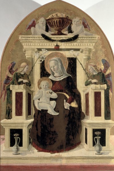 Madonna col Bambino in trono con angeli da Girolamo Giovanni